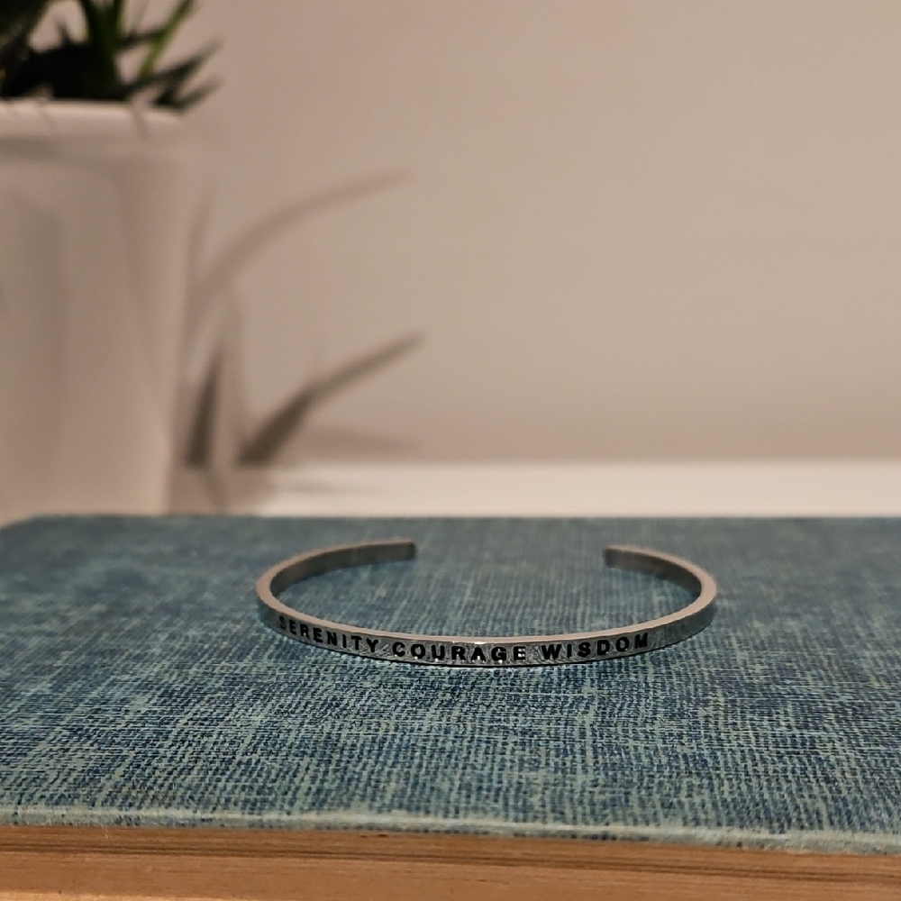 Silver Inspirational Bangle Bracelet
